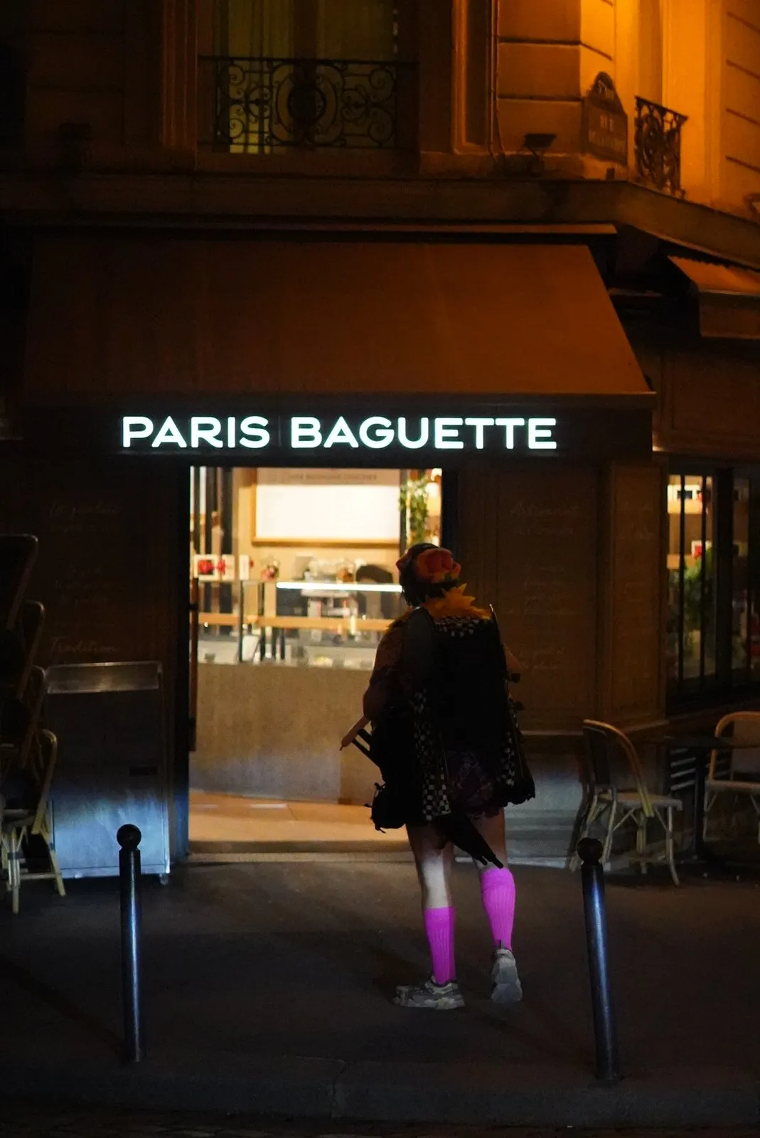Traditional French bakery scene.