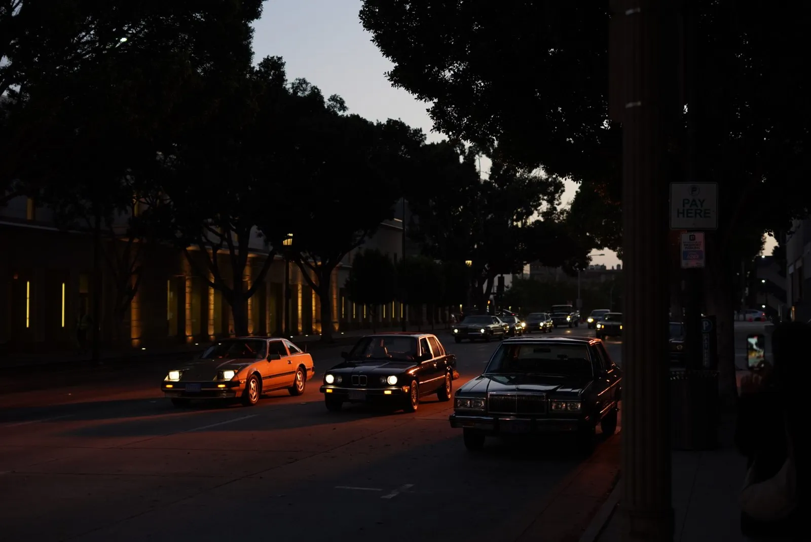 Film production scene in Pasadena.