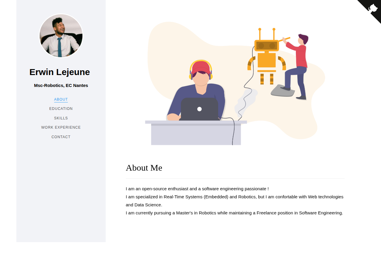 Screenshot of the v1 portfolio: a Bootstrap sidebar template with a stock-photo avatar and an About section